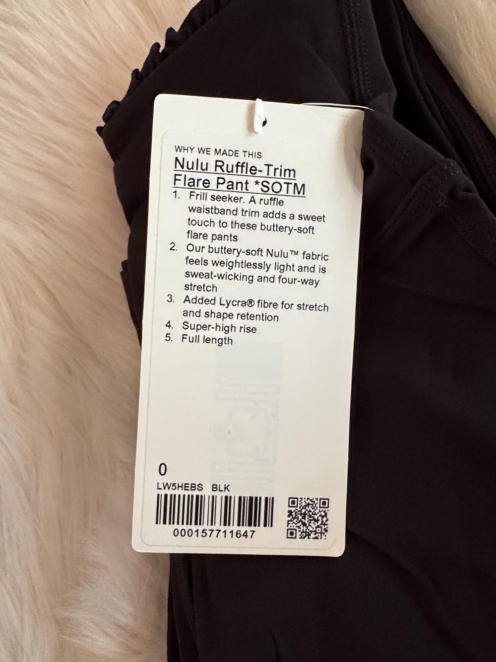 lululemon athletica Nulu Ruffle-Trim Flare Pant - Black